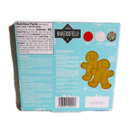 Bakersfield Christmas Cookie Decorating Kit 2 Gingerbread with Icing & Sprinkles - Picture 2 of 2